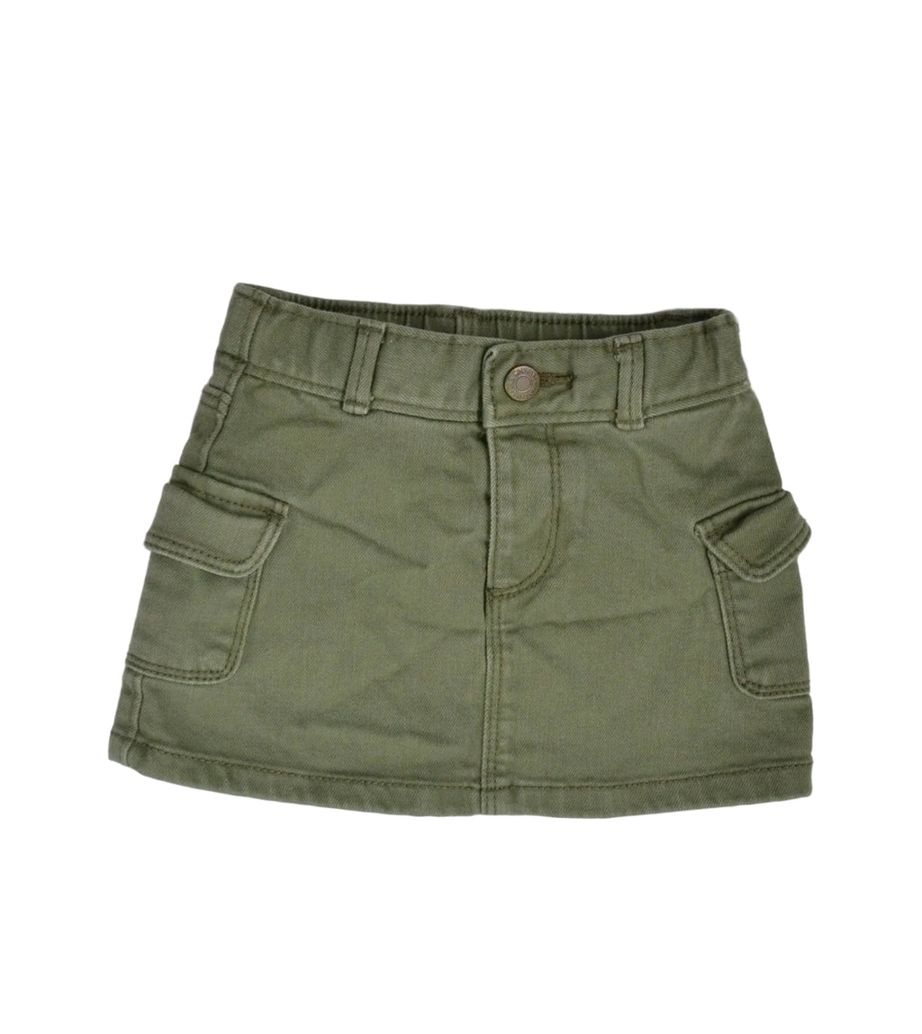 Army Green Cargo Skirt (12-18M)