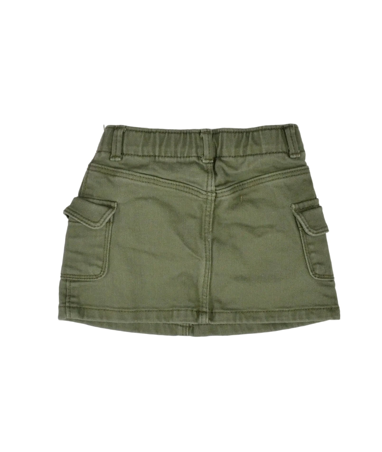 Army Green Cargo Skirt (12-18M)