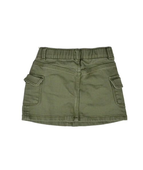 Army Green Cargo Skirt (12-18M)